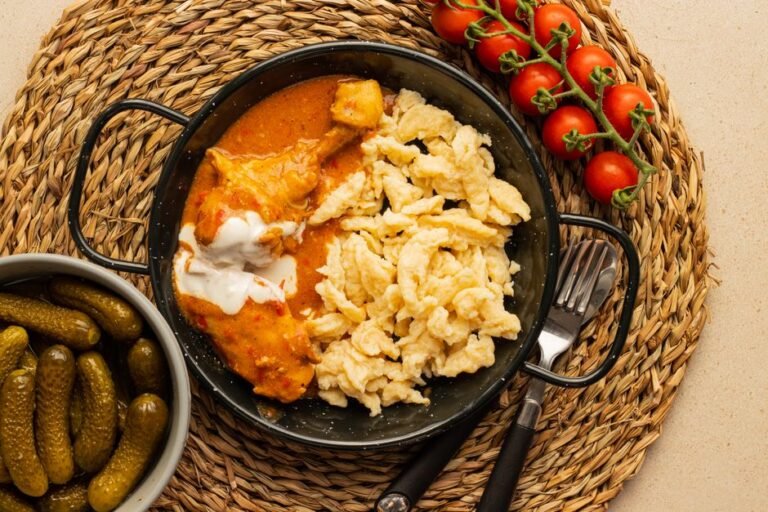 Hungarian Beef Paprika Ragout with Buttered Egg Dumplings