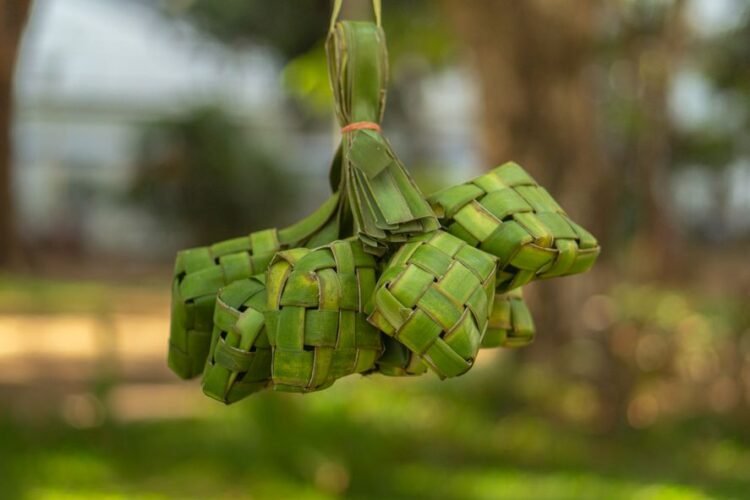 Indonesian Bamboo Tube Steamed Rice Cakes with Palm Sugar
