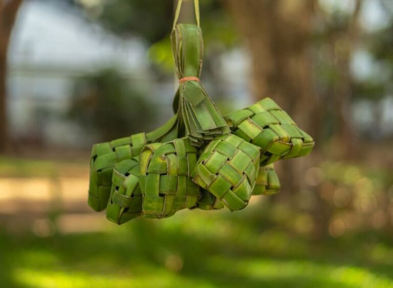 Indonesian Bamboo Tube Steamed Rice Cakes with Palm Sugar