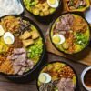 Indonesian Chicken Rice Porridge with Shredded Chicken and Crispy Toppings