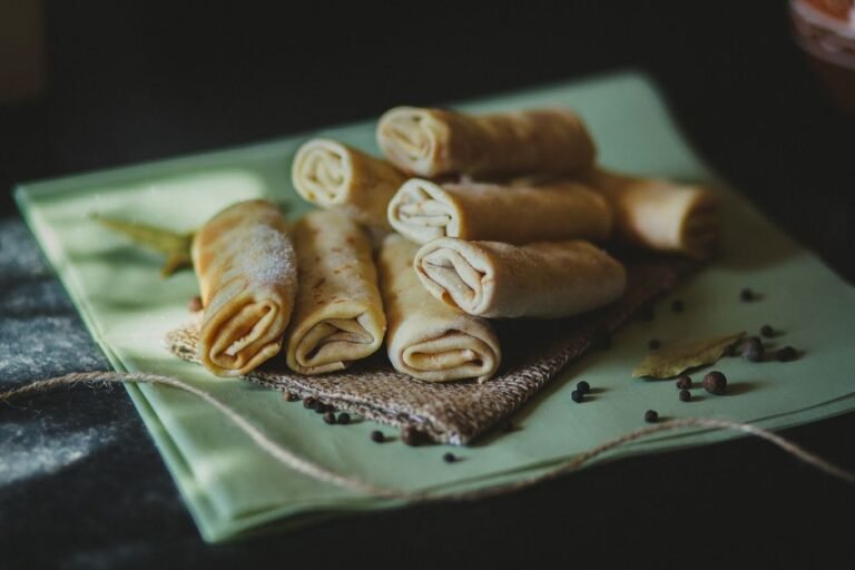 Indonesian Pandan Coconut Crepe Rolls