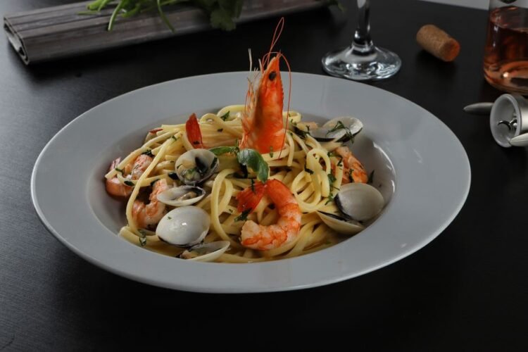Italian Linguine in Clam Broth Soup