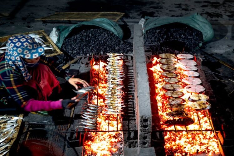 Khmer-Style Grilled Fish with Green Mango Dipping Sauce