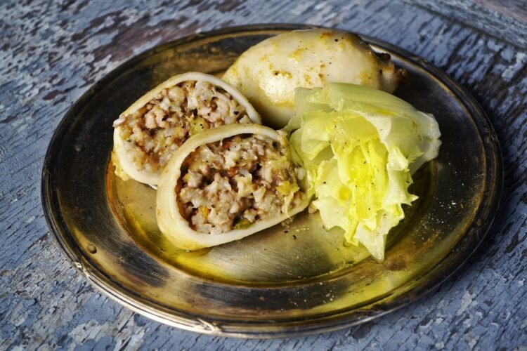 Korean Stuffed Squid with Glass Noodle Filling