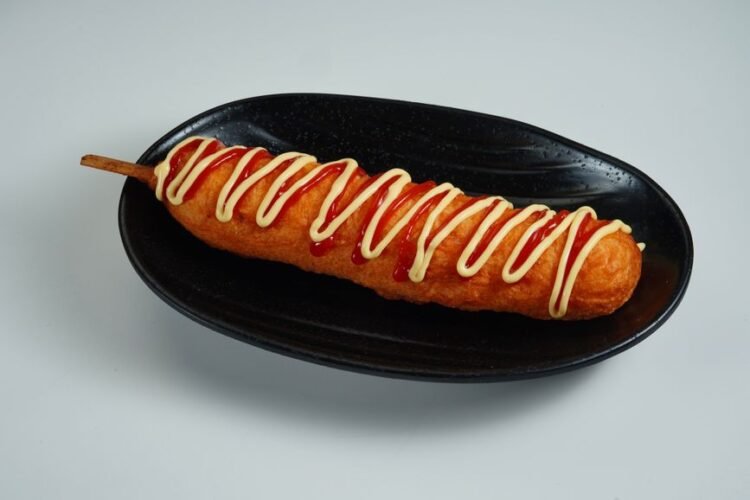 Korean-Style Mozzarella Corn Dog with Crunchy Potato Coating