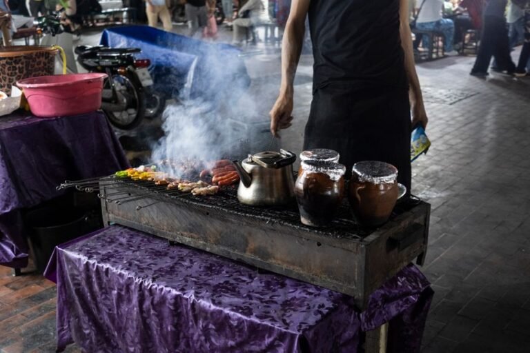 Lao Grilled Sticky Rice Cakes on Skewers