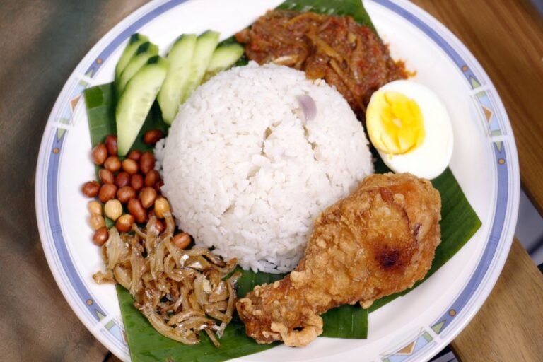 Malaysian Coconut Rice with Sambal and Crispy Anchovies