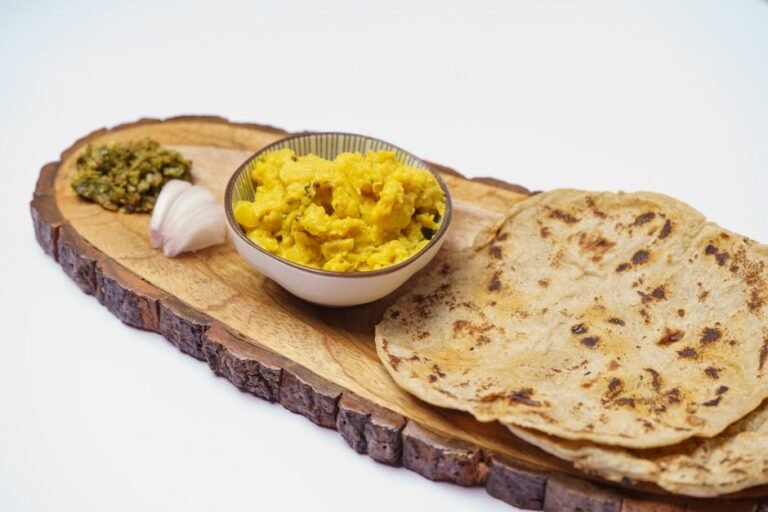 Malaysian Flaky Layered Flatbread with Spiced Yellow Lentil Curry