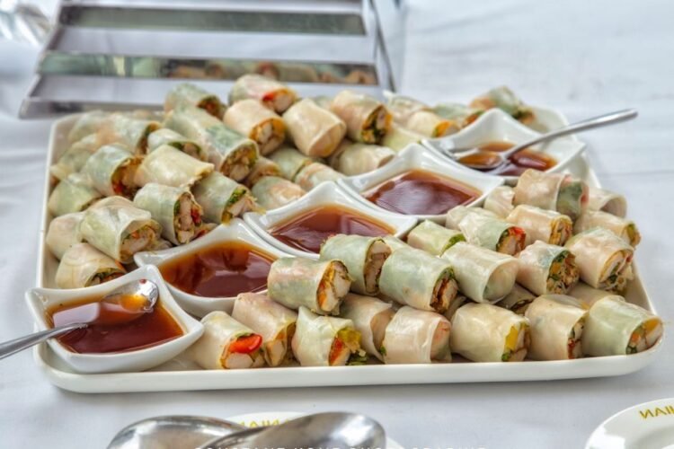 Malaysian Steamed Rice Noodle Rolls with Shrimp and Sweet Soy Sauce