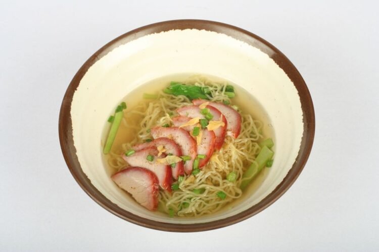 Malaysian Wonton Noodle Soup with Char Siu Pork