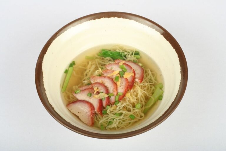 Malaysian Wonton Noodle Soup with Char Siu Pork