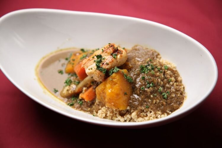 Malian Peanut Sauce Rice with Okra and Eggplant