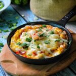 Mexican Bubbling Cheese Skillet with Chorizo and Poblano Pepper