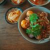 Myanmar-Style Thick Mohinga Noodle Bowl with Toasted Chickpea Garnish