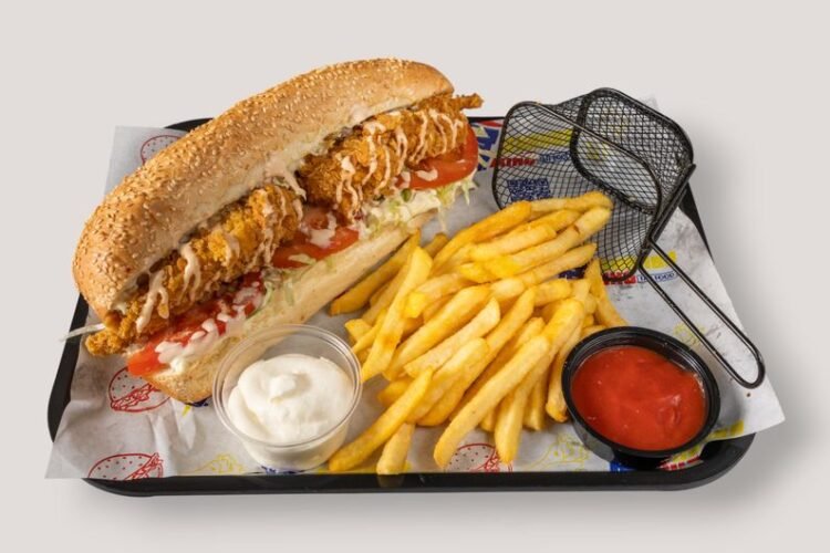 New Orleans Fried Oyster Po Boy Sandwich