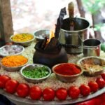 Newari Festival Platter with Beaten Rice and Spiced Meat