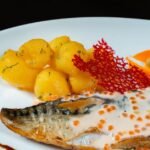 Norwegian Lutefisk with Cream Sauce and Crispy Bacon