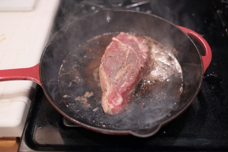 Norwegian Pan-Seared Elk Steak with Cream Mushroom Sauce