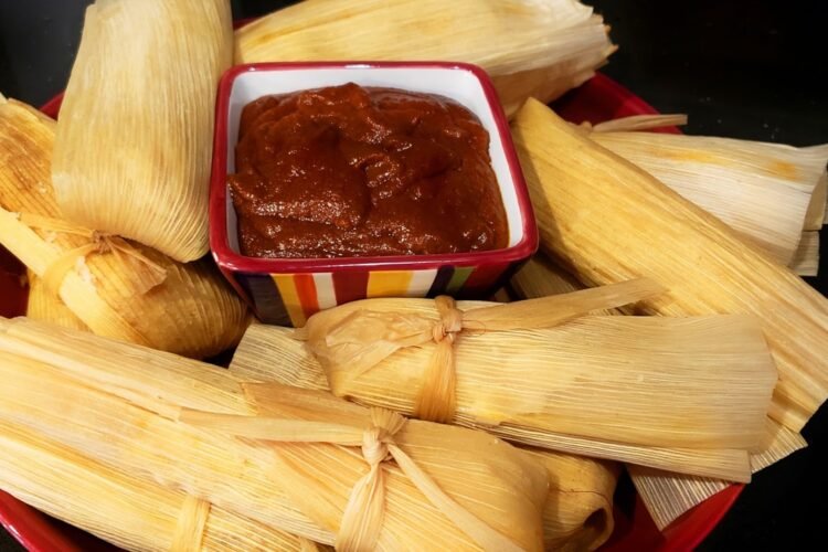 Oaxacan Plantain Leaf Tamales with Spiced Pork