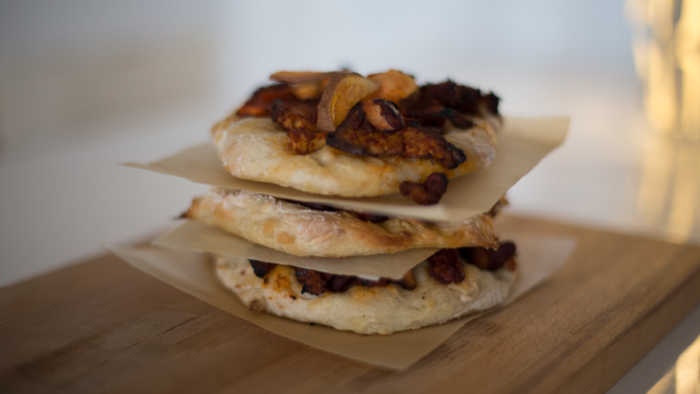 Oaxacan Street-Style Crispy Corn Tortilla with Black Beans and Cheese