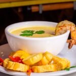 Panamanian Coconut Seafood Soup with Yuca and Plantain