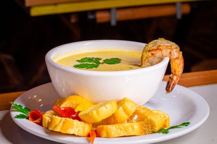 Panamanian Coconut Seafood Soup with Yuca and Plantain