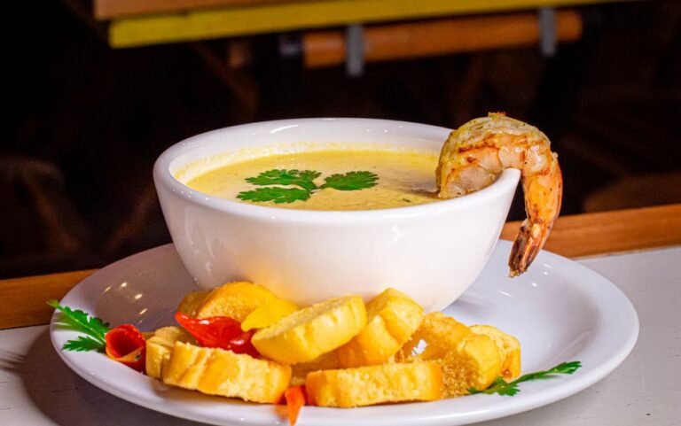 Panamanian Coconut Seafood Soup with Yuca and Plantain