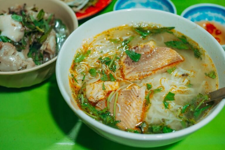 Pathein-Style Rice Noodle Bowl with Fish Curry Broth