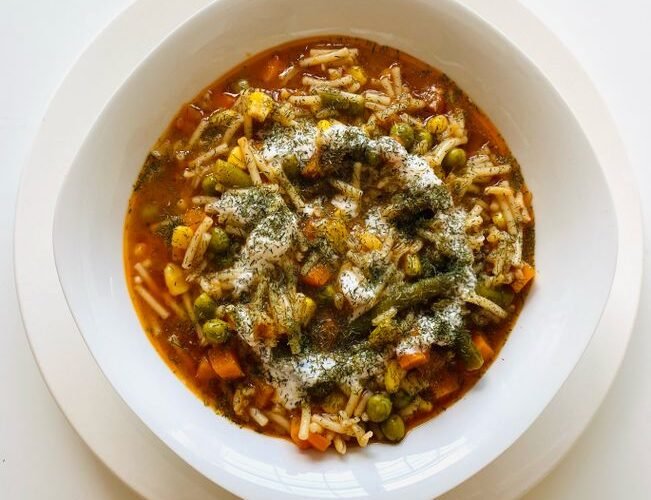 Persian Herb and Noodle Bean Soup