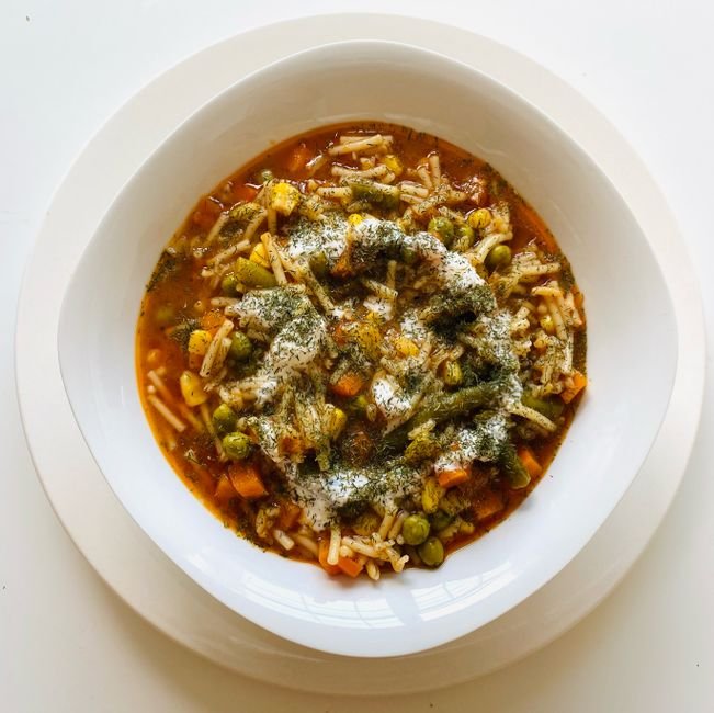 Persian Herb and Noodle Bean Soup