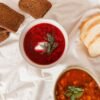 Polish Beet Soup with Mushroom Dumplings