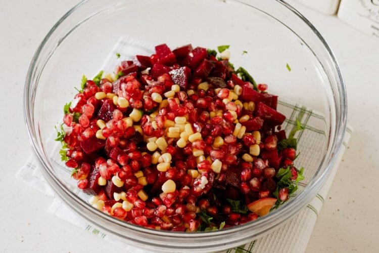 Russian Beetroot and Potato Salad with Pickles
