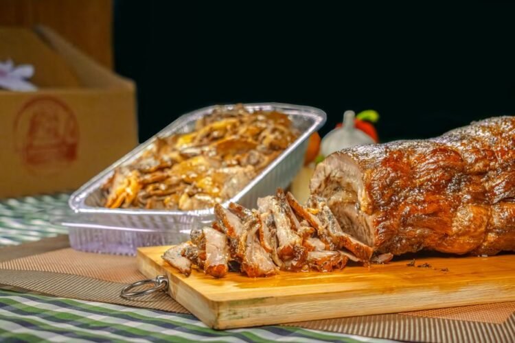Russian Larded Beef Roast with Garlic and Pickles