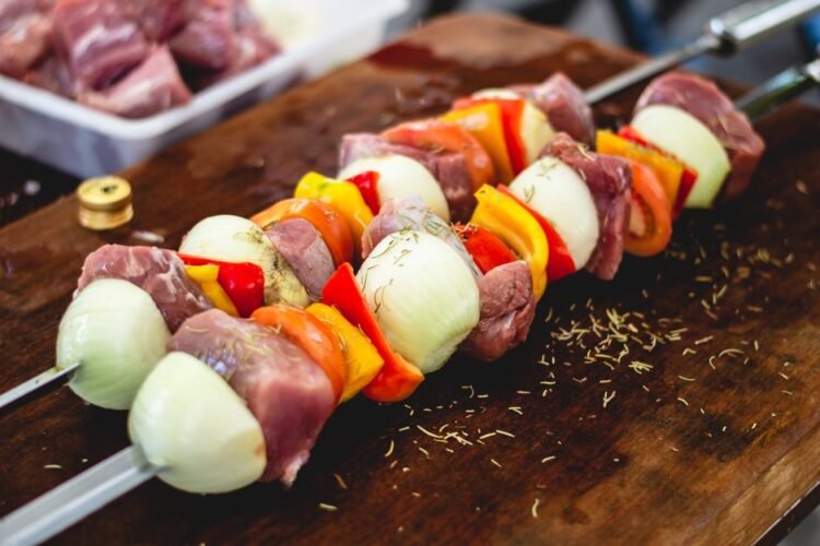 Russian-Style Grilled Meat Skewers with Onion Marinade