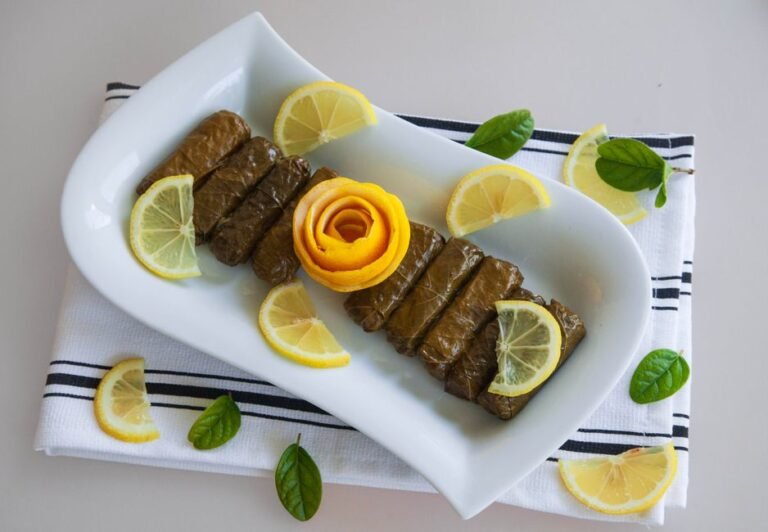 Sakhnin-Style Stuffed Grape Leaves with Sumac and Lemon