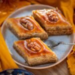 Saudi Semolina Cake with Almonds and Rose Syrup