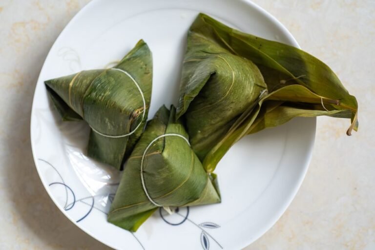 Savory Pork Sticky Rice Dumplings in Bamboo Leaves