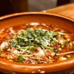 Sichuan-Style Spicy Duck Blood and Beef in Chili Broth