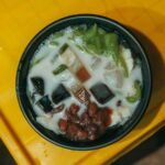 Singapore Chendol Iced Dessert with Coconut and Palm Sugar
