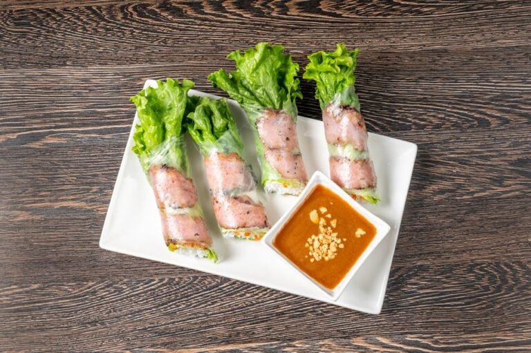 Singapore Fresh Spring Rolls with Turnip and Peanut Sauce