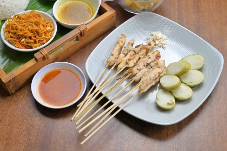 Singapore Street-Style Chicken Satay with Spicy Peanut Sauce