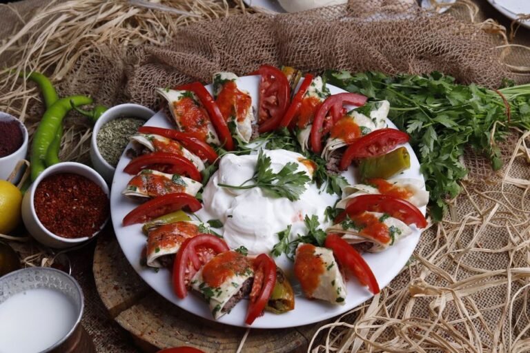 Smoky Eggplant and Yogurt Kebab with Spiced Lamb