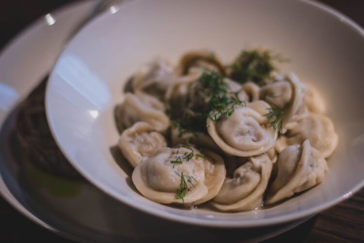 Soft Ukrainian-Style Flour Dumplings with Mushroom Gravy