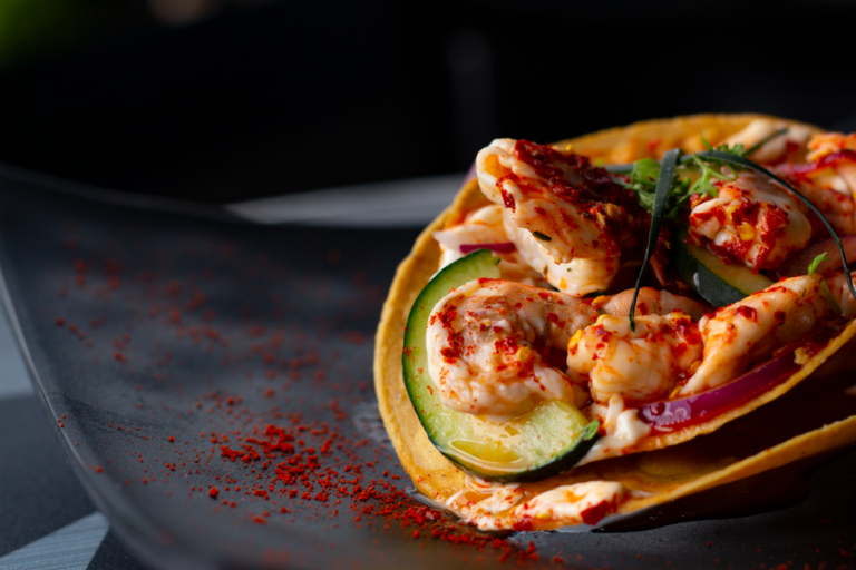 Sonoran Manta Ray Tacos with Chile-Tomato Broth