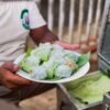 Steamed Banana Leaf Rice Parcels with Coconut and Jaggery