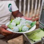 Steamed Banana Leaf Rice Parcels with Coconut and Jaggery