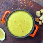 Syrian Red Lentil Soup with Rice and Crispy Pita