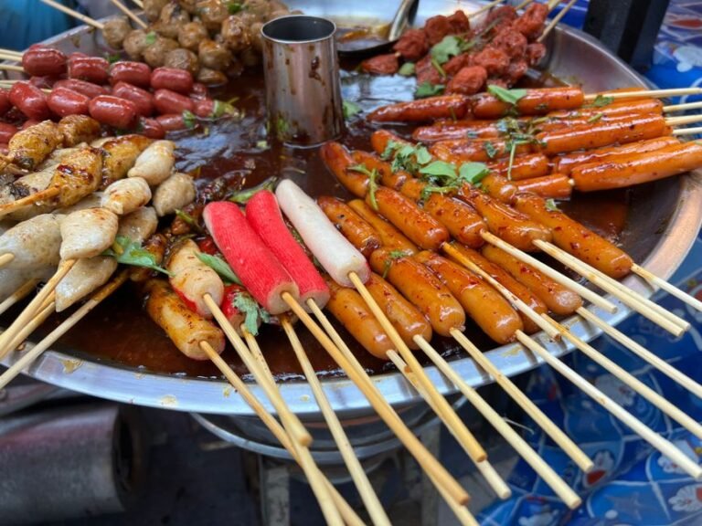 Taiwanese Pork Blood Cake Skewers