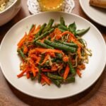 Tamil Style Beans with Crumbled Lentil Dumplings