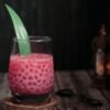 Thai Crunchy Red Water Chestnuts in Pandan Coconut Milk